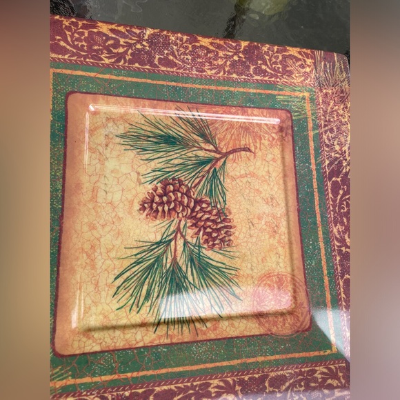 Set of 3 vintage Merritt Designs Woodlands Pine Branch plates - Picture 2 of 3